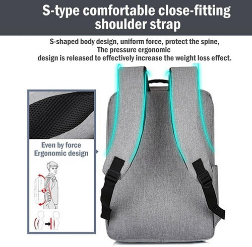Imagen 5 de 10 de Mochila Resistente Anti Robo Impermeable Puerto Usb