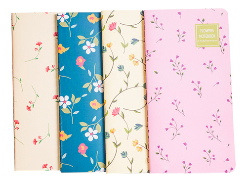 Cuaderno De Tapa Blanda Con Estampado De Flores, 12 Unidades