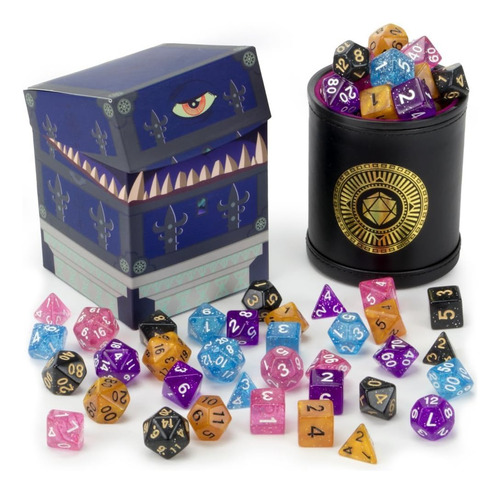 Wiz Dice Cup Of Wonder - 35 Dados Dnd Poliédricos Y Vaso