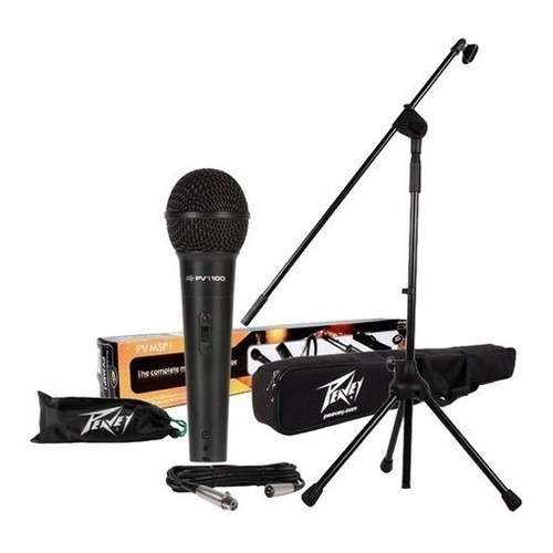 Pack Micrófono Cardioide + Atril + Cable Xlr + Funda Peavey