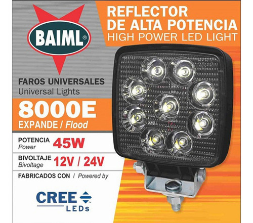 Reflector Auxiliar 9 Leds 45w 12/24v Baiml (expande)no 27w