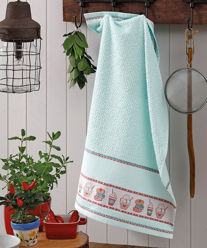 Imagem 5 de 7 de Pano De Prato Atoalhado Jacquard Etamine Kit Com 5 Peças