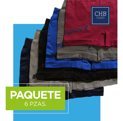 Boxer Para Hombre Moda Comodo Paquete 6 Piezas Tela Suave