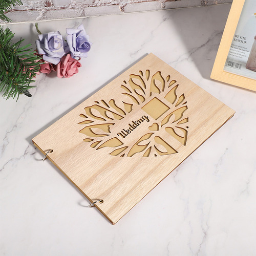 Wj Libro De Visitas, Innovador Álbum De Boda De Madera,