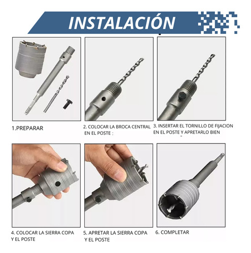 Sierra Copa Diamantada 65 Mm Para Concreto Hormigon Mas Guia