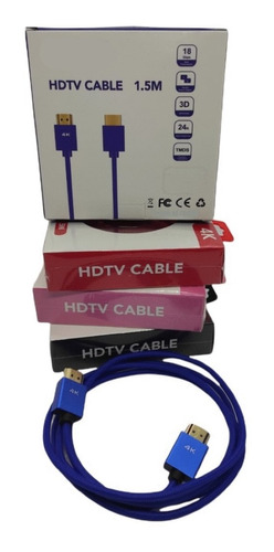 Cable Hd 4k Enmallado Reforzado De Alta Velocidad 1,5 Metros