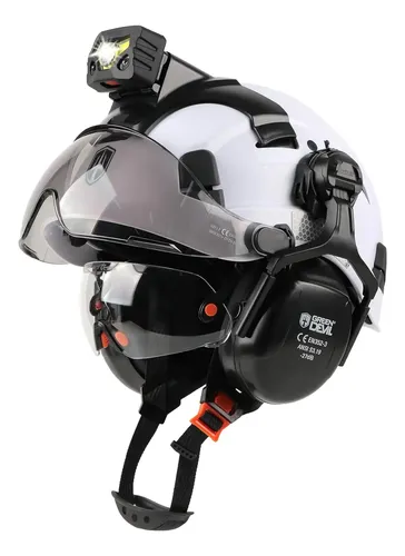 New Green Devil Safety Helmet With Rechargeable Head