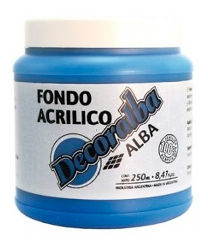 Base Fondo Acrílico Alba 200 Ml Azul