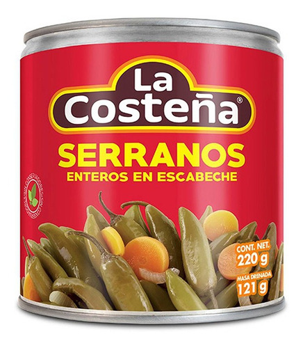 Chiles Serranos En Escabeche 220gr La Costeña Mexico