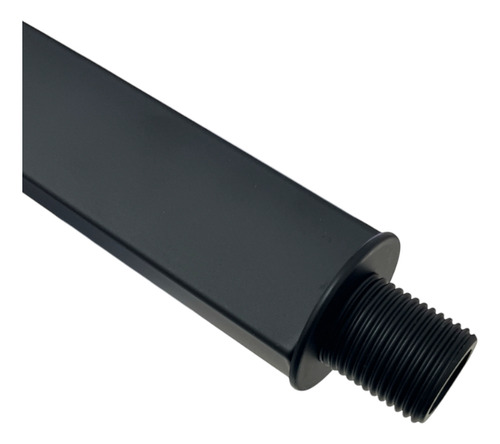 Brazo Ducha Cuadrada Negro Mate 40cm Acero Inoxidable