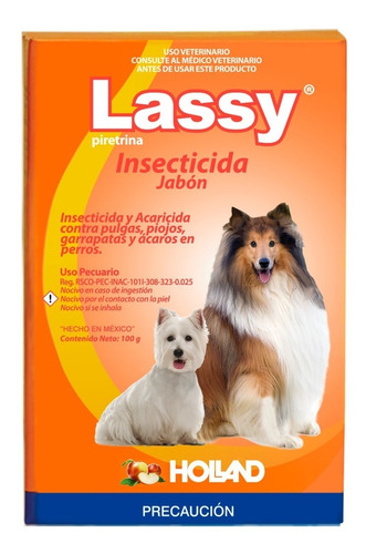 Holland Jabón Lassy Insecticida 100 Gr Antipulgas Garrapatas