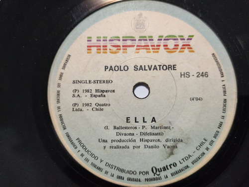 Vinilo Single De Paolo Salvatore -- Ella ( B25 (Usado)