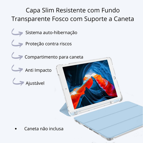 Capa iPad 9 Geração Suporte Pencil Auto Hibernação Prática Cor Preto