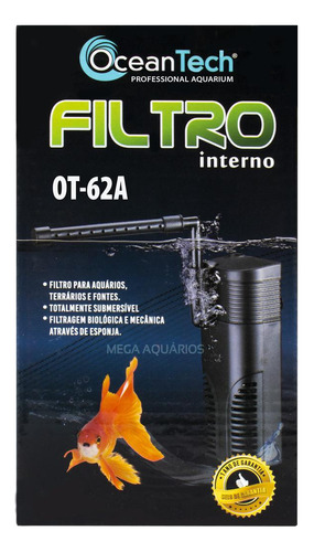 Filtro Interno Bomba Aquario Oceantech Ot-62a 300l/h 2w 220v