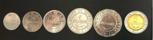 Imagen 1 de 2 de Coleccion De 6 Monedas De Bolivia