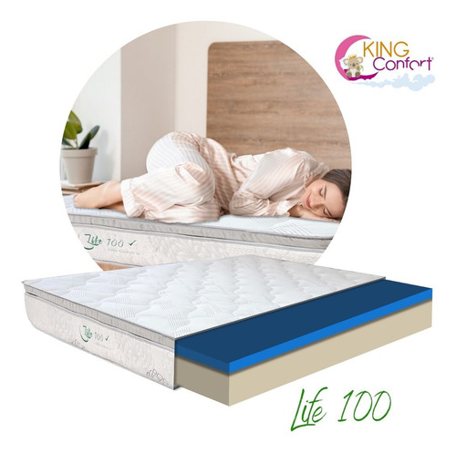 Colchón Matrimonial Memory Foam Ergonómico Color Blanco