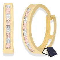 Comprar Aretes Huggie Arracadas Oro 10k Mujer 14mm Oro Puro 10k Rosa Aretes Arracadas Oro Sólido 10k Mujer 14mm Gruesas Oro Puro Argolla Arete Aretes Mujer Dama Regalo Joyería Fina Oro 10 Kilates Niña