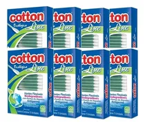 Comprar Kit 8 Hastes Flexíveis Com 75 Unidades Cotonetes Cotton Line