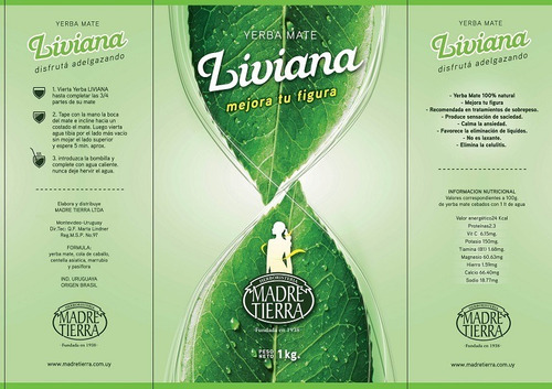 Imagen 2 de 2 de Yerba Mate Liviana 1kg - Pack 6 Unidades