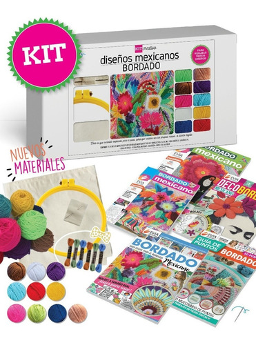 Kit  Bordado Mexicano Evia Materiales Y Revistas