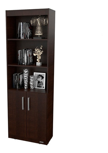 Biblioteca Mueble Estantes Melamina Con Puertas 60cm Mosconi