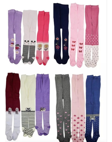 Pack De 3 Pantys /ballerinas Invierno Con Diseño 