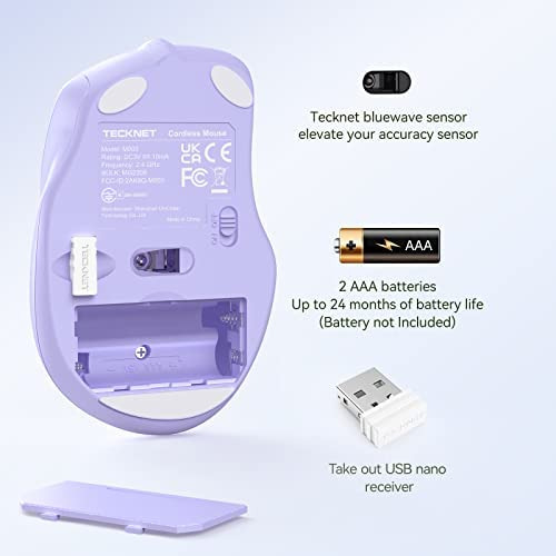 Ratón Tecknet Pro M003 En Ámbrico/lavanda