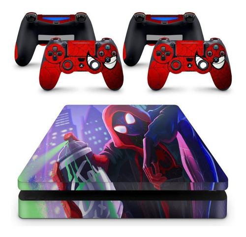 Skin Adesivo Protetor Ps4 Slim Spider-man Miles Homem Aranha