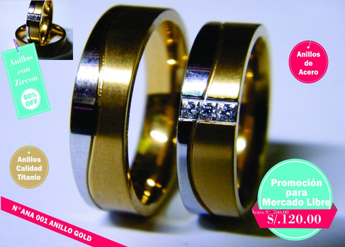 Anillo Elegante De Acero Para Bodas- Compromisos.