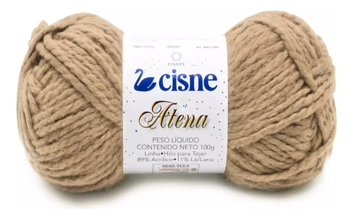 Lã Atena Cisne 100g 112 Metros Tex 893 Crochê E Tricô Cor 08020- Marrom Claro