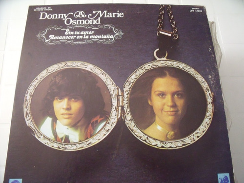 Lp Donny And Marie Osmond, Sin Tu Amor