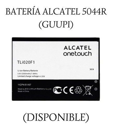 Batería Alcatel 5044r/5045/tli020f1. Guupi.