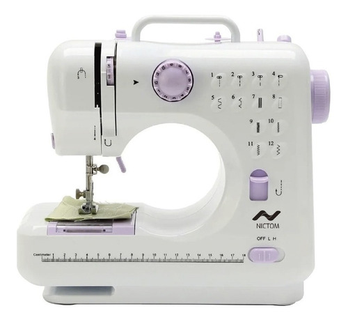 Imagen 1 de 2 de Máquina de coser recta Nictom MC02 portable blanca 220V
