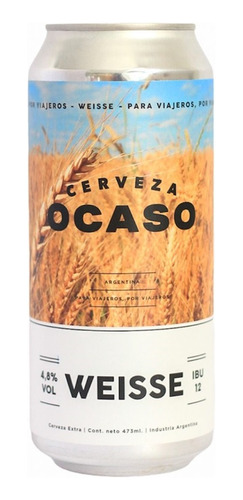 Cerveza Artesanal Ocaso Weisse (trigo) - Lata 473ml