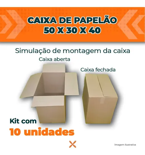 Caixa de embalagem Caixas Mudanca 50x30x40 KMR Kit com 10 unidades
