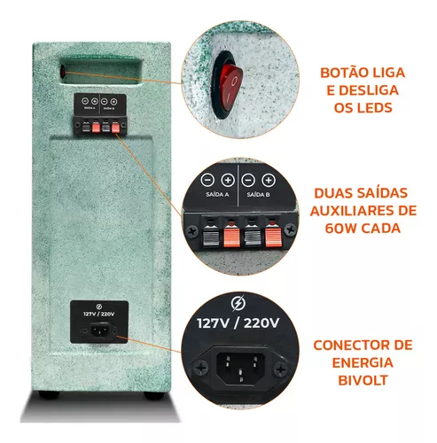 Caixa De Som Bob Residencial Amplificada Shutt 6 Polegadas 400w +