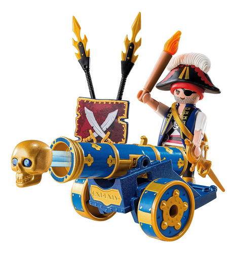 Playmobil Cañón Interactivo Azul Con Pirata