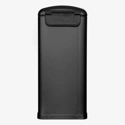 Bote De Basura Metálico 40l Negro Con Pedal