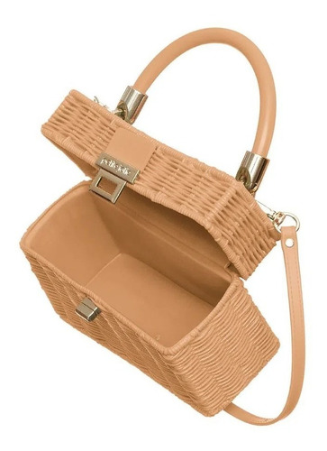 Imagem 3 de 4 de Bolsa Petite Jolie Bau Modelo Capri Lançamento Palha
