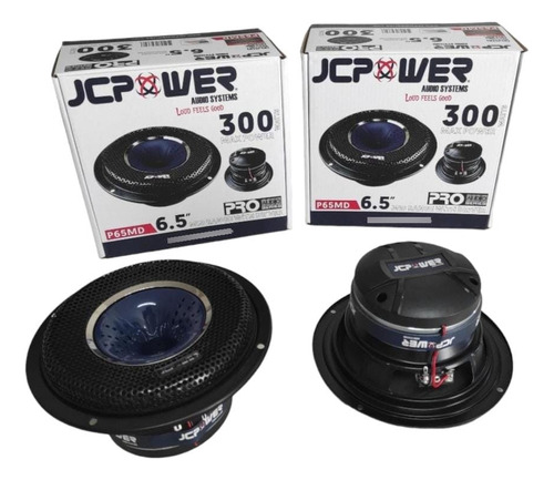 Jc Power Par De Medios Rangos 6.5 Con Driver Integrado 300w