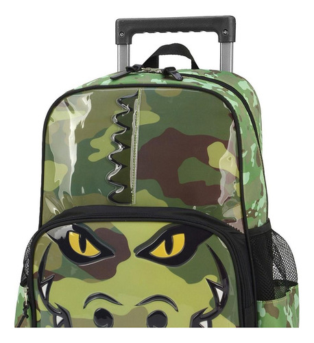 Mochila Carrinho Up4you Crocodilo Verde Camuflada Luxcel