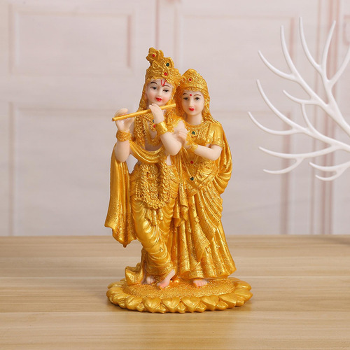 Ndia Radha Krishna Estatueta Estátua Decoração De Mesa