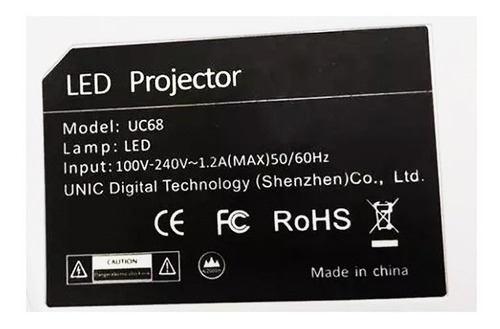 Mini Projetor Led Profissional Uc68 Wifi 1800 Lumen Miracast