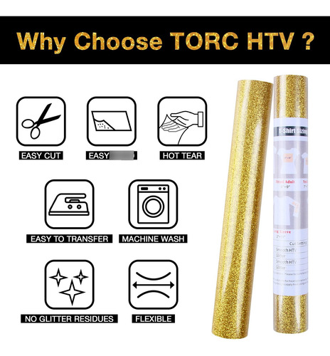 Rollo De Vinilo De Transferencia De Calor Dorado 12x5 Para