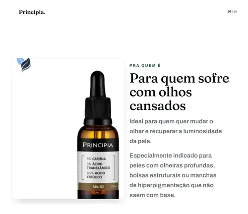 Serum Facial Principia Mix02 Olheiras Manchas Clareador 30ml