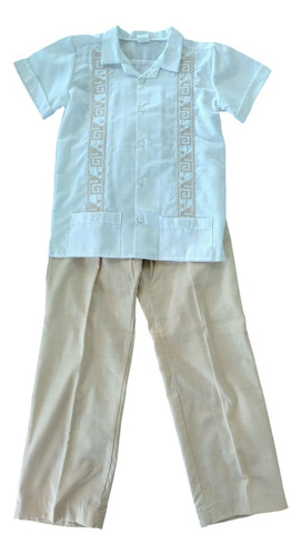 Traje Camisa Y Pantalón Lino, Presentación Primera, Comunión Caqui Lisa 8