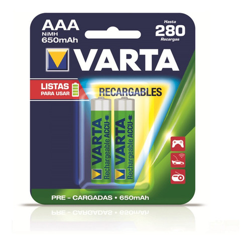 Pila Recargable Aaa X2 Varta 650mah - Escar