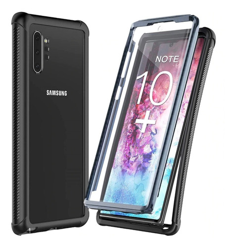 Imagem 1 de 3 de Capa Anti-impacto 360 Para Samsung Galaxy Note 10 Plus Preta
