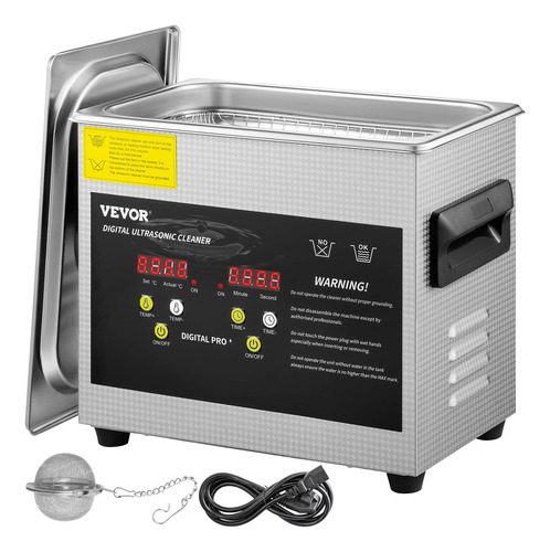 Vevor 3l Mejorado Ultrasonic Cleaner (calentador De 200w, 12