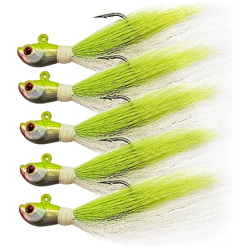 5 Pcs De Señuelos De Jigs De Bucktail Luminosos Pesca ...